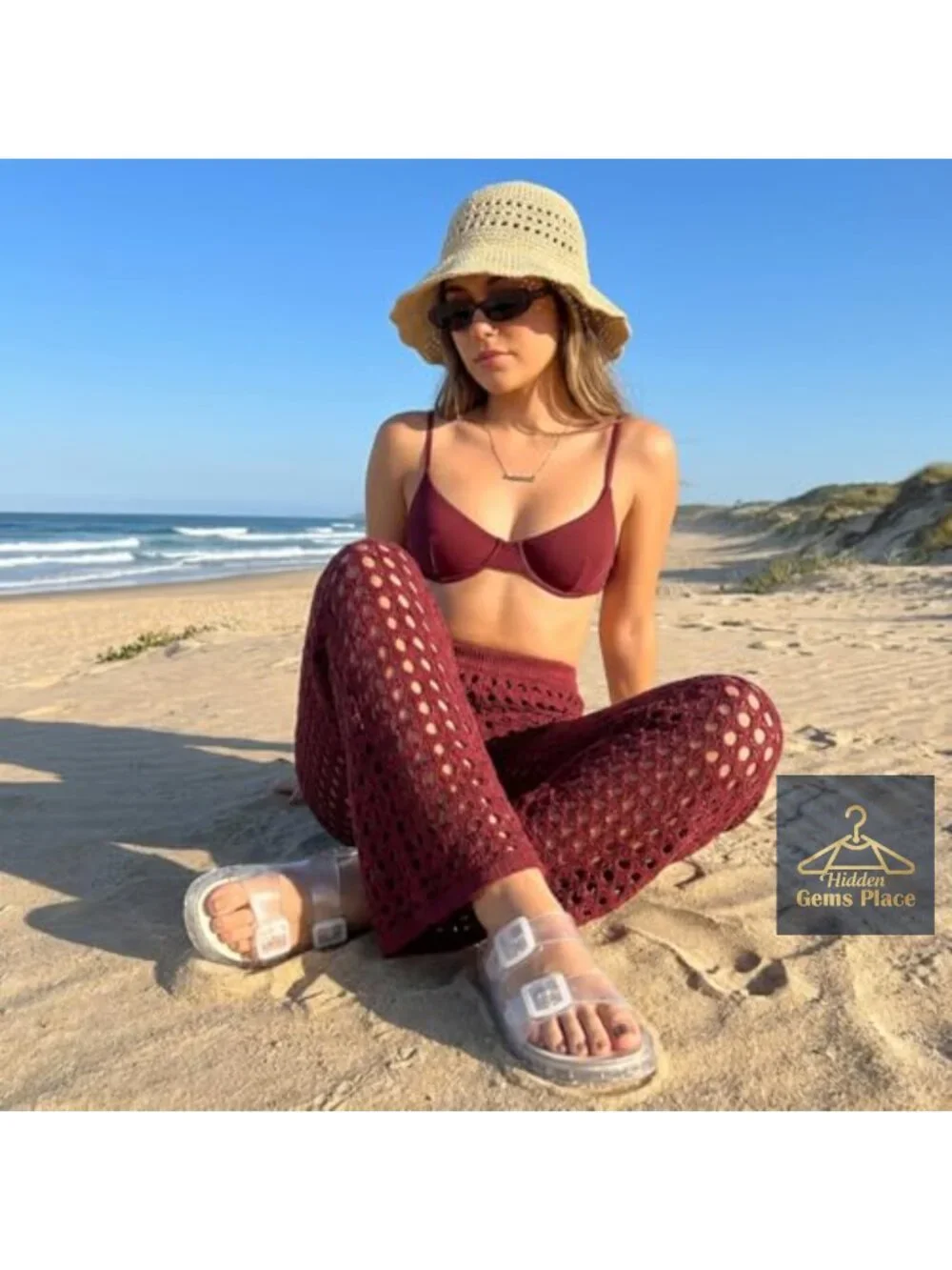 Water Resistant Double Buckle Adjustable Slides Women's Sandals